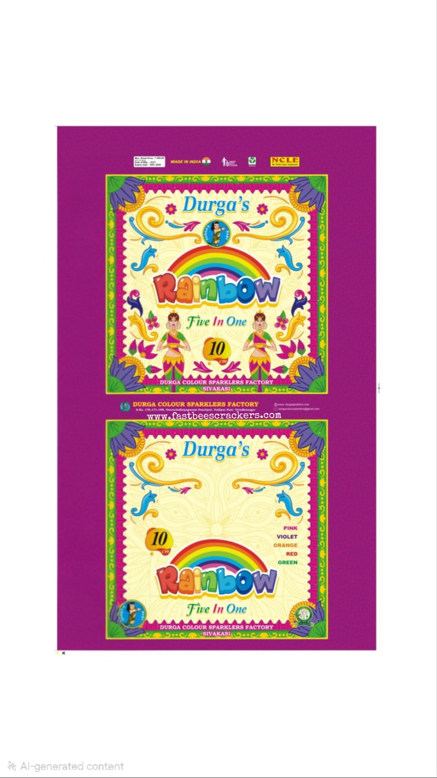 10Cm Rainbow Sparklers (5 Pkts mix)